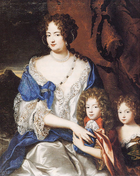Sophia Dorothea with her two children in a painting  attributed to Jacques Vaillant