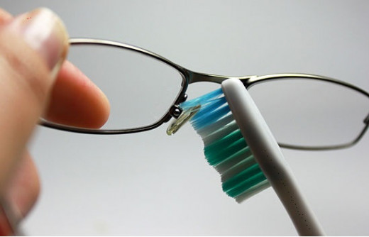 soft brush to clean nose pads