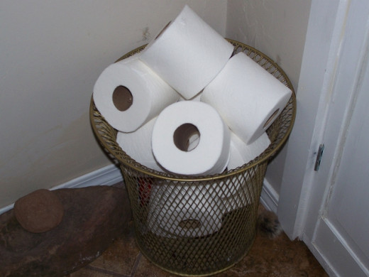 Old Wire Trash Basket For Toilet Paper.