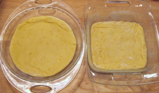 Pressed into buttered pans.