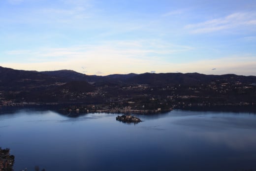 View from Madonna del Sasso (Piedmont) of Lake Orta, Italy