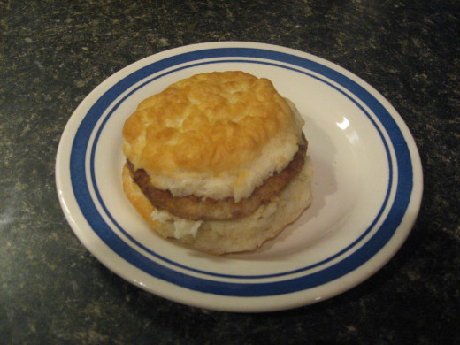 Homemade Sausage on a buttermilk biscuit - yum!