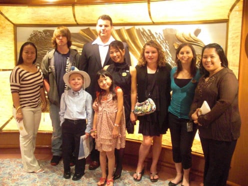 Some teens and kids my son met on our family cruise.