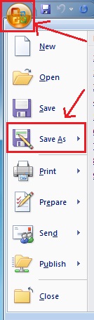 MS Word "Save As"
