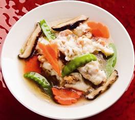 Superior Cuttlefish with Bamboo Shoots and Mushroom soup, a Shen Yeh Delicacy 