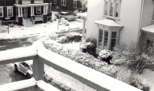 Winter Porch View - Brookline, MA