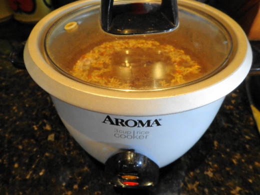 a rice cooker is a time-saver while finishing country chores!