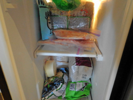 Freezer full of the basics, not processed foods...