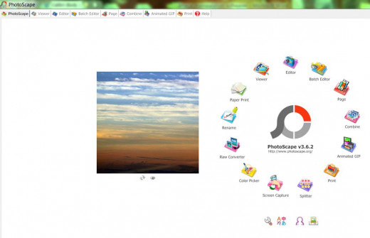 Screenshot of free photo manipulation software PhotoScape 