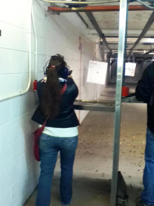 This was my very first time at the shooting range ... talk about nervous!