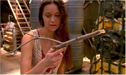 River Tam holding a gun, which in her mind appears as a twig.