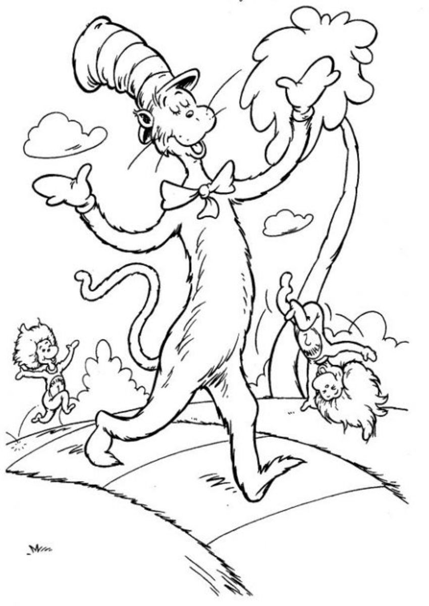 Cat in the Hat Printable Coloring Pages | hubpages