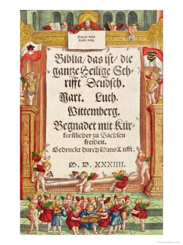 The title page of the first volume of The Luther Bible