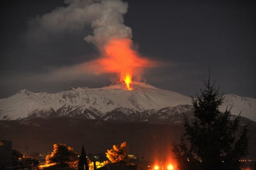 Volcanic eruption in Italy 2012