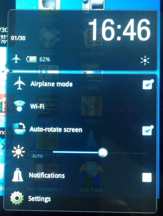 The Airplane Settings and WiFi screen.  