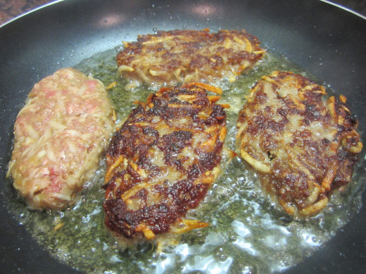Brown the patties on both sides, about 4 to 5 minutes per side. 