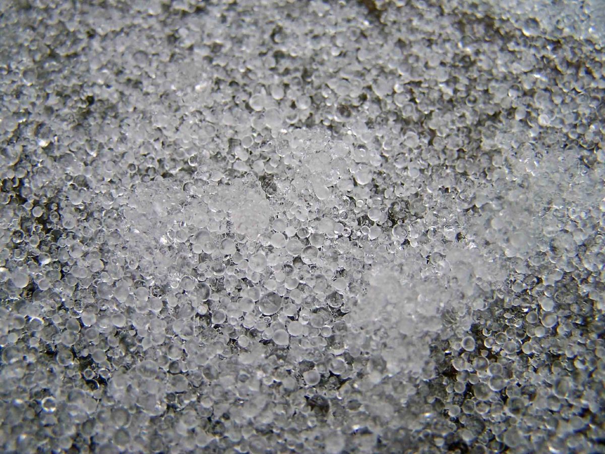 Ice Pellets - Dry ice forces an impending hailstorm to precipitate as tiny ice pellets, instead of waiting until the ice clumps together to drop as hailstones.