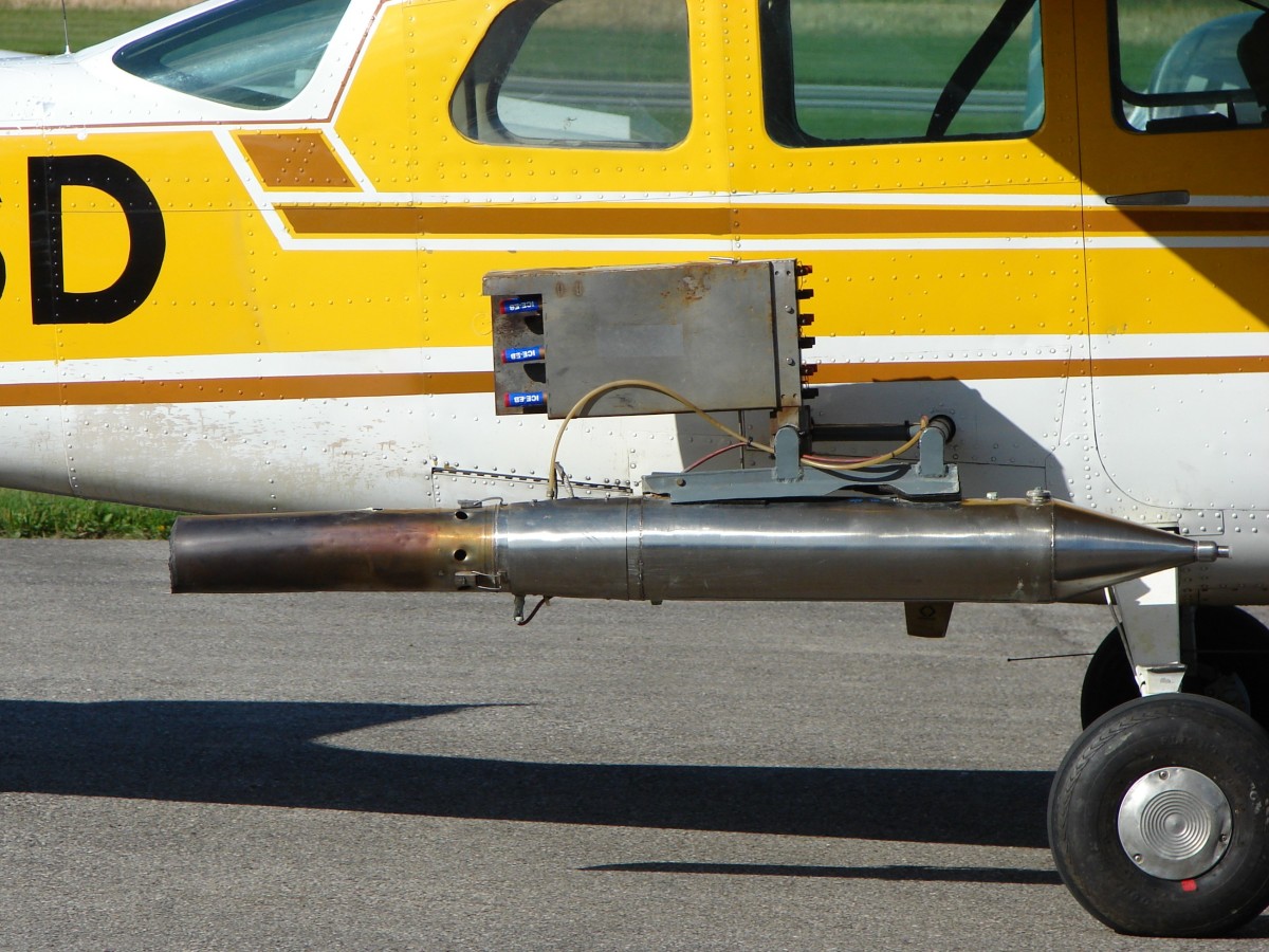 Air-Spraying Equipment - This is a wing mounted generator for spraying silver iodide.