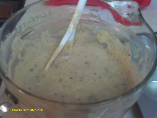 Add the chia seeds in and mix until blended