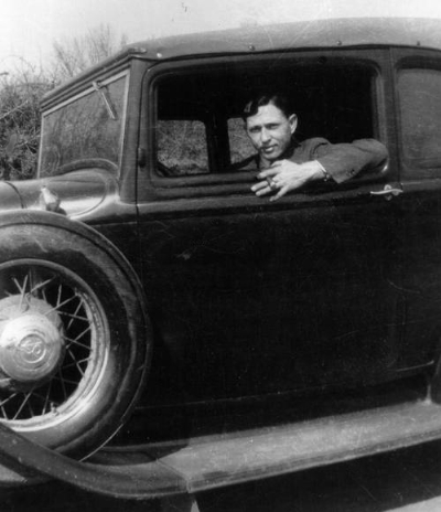 Clyde in his Ford V-8