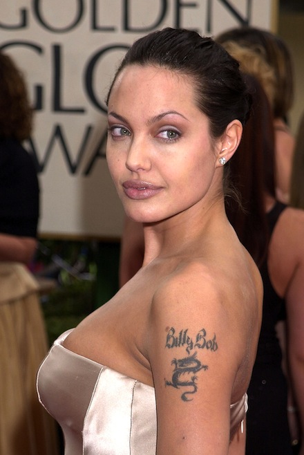Angelina and her Billy Bob tattoo