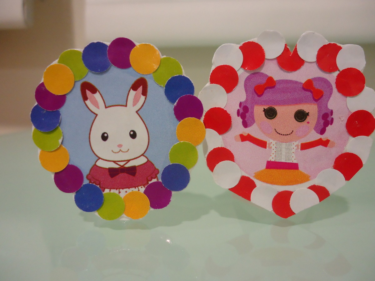 Here is another one I made with the Lalaloopsy picture. I tried to cut out a heart shape to change it a little bit.