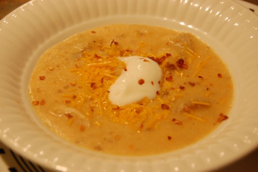 Potato soup with three cheeses in the crock-pot