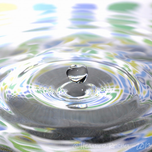 Suspended drop with a mid water level