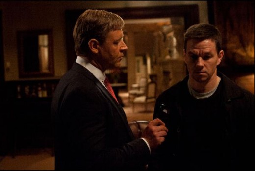Russell Crowe and Mark Wahlberg in "Broken City"