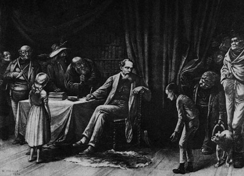 Illustration of Dickens and his characters by William Holbrook Beard