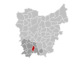 Map location of Horebeke, East Flanders province