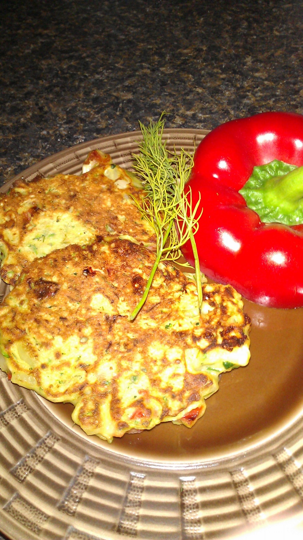 Healthy Grilled Zucchini Cakes with Red Pepper and Feta Ruby's