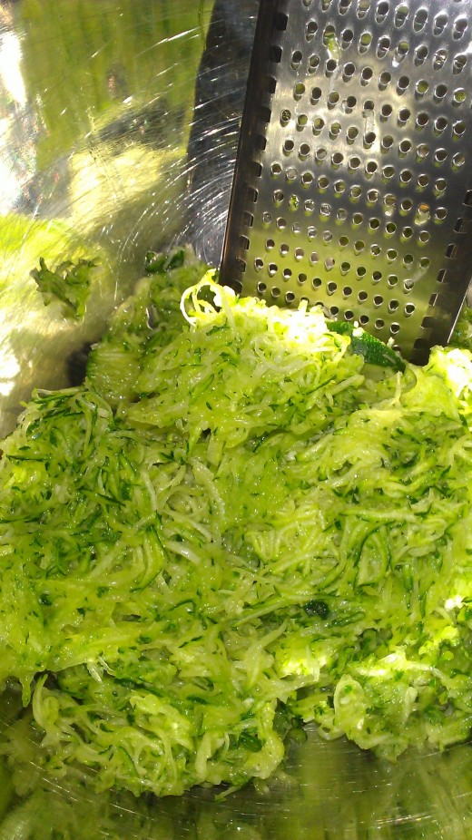 Here is how the zucchini looks when shredded!