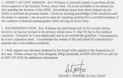Mission Impact Letter From Colonel Foster (Squadron Commander)