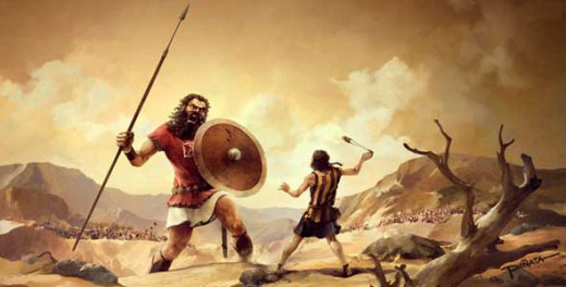 David squares off against Goliath.