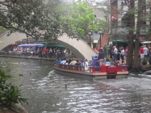 The Riverwalk in San Antonio; one of the city's main tourist attractions. 