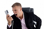 Irate man on phone