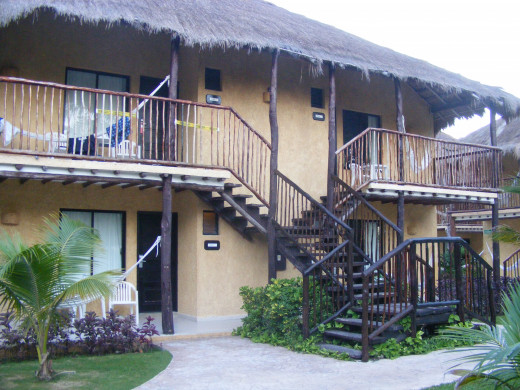 The rooms on the resort are separated into cabins of eight. Four on each side.