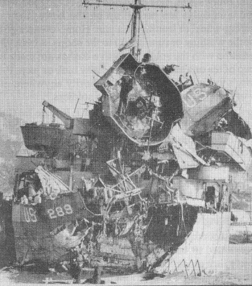 Stern Damage on Landing Ship Tank LS-289 