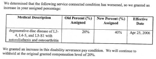 Excerpt from September Award Letter