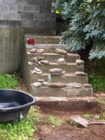 This is the old cement steps that they started with.