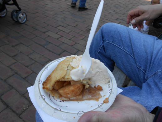 Hot apple pie with cold vanilla ice cream is a always a sweet treat from the Vermont Building at the Big E!