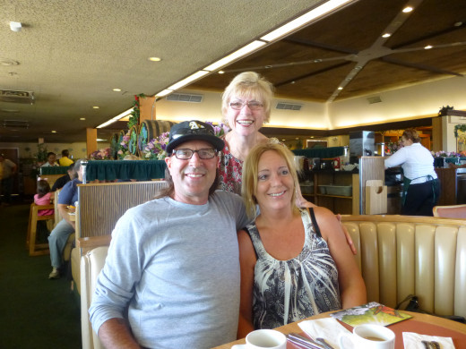 Daughter Vickie and her fellow dropped in to dine with us on her birthday.  We had a booth full of family together that day!  