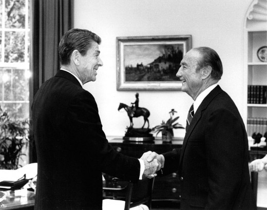 Strom Thurmond with President Reagan