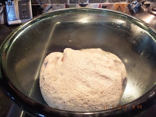 Gently push it down and let it rise again.