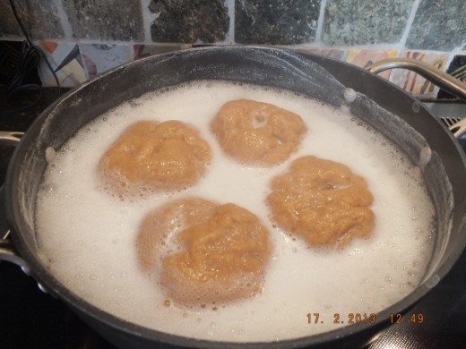 This is what it looks like after the one side is poached and you flip them so the other side can poach.