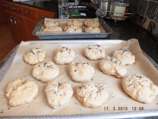 This is when you want to cut a cross shape in the top with a sharp knife and sprinkle on the salt.