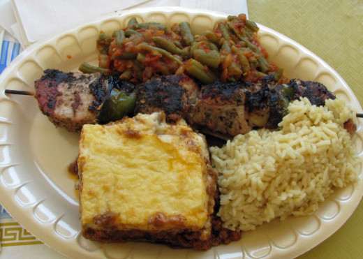 Some of my favorites in greek cuisine - souvlaki and mousaka.