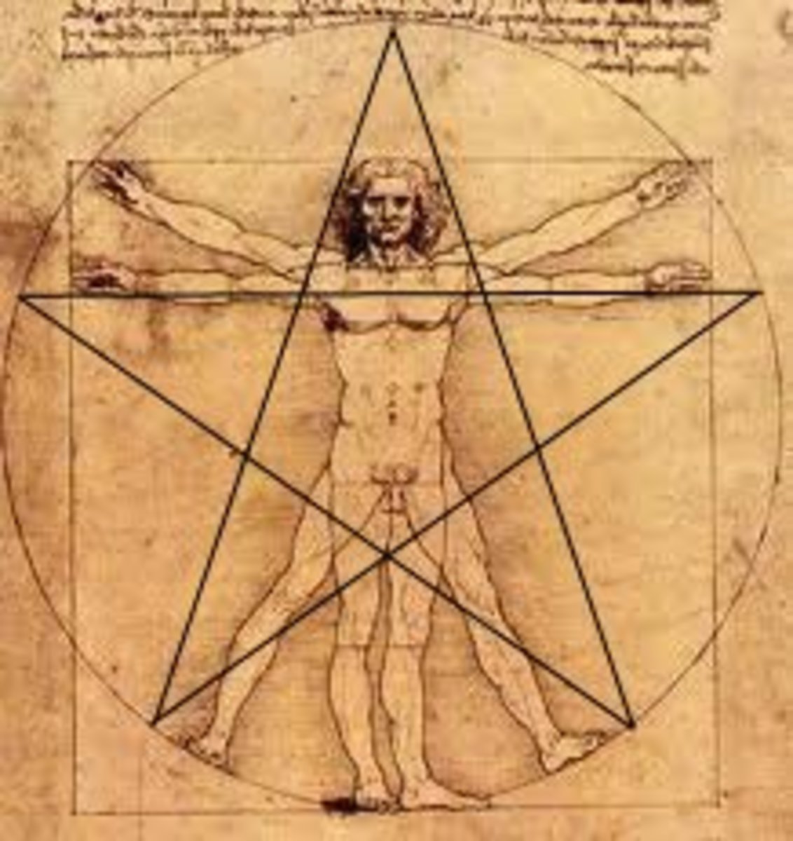 Da Vinci's Vituvian Man with pentagram.