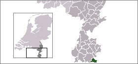Map location of Vaals, Limburg, The Netherlands 